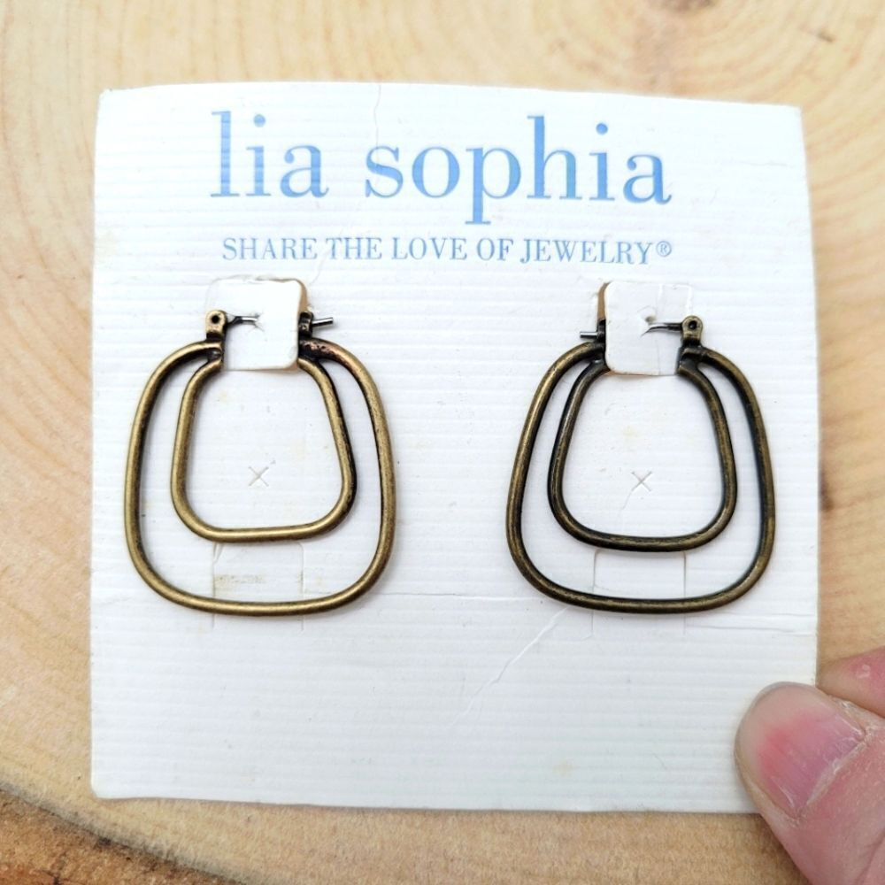 Brand New Lia Sophia Copper Color Earrings